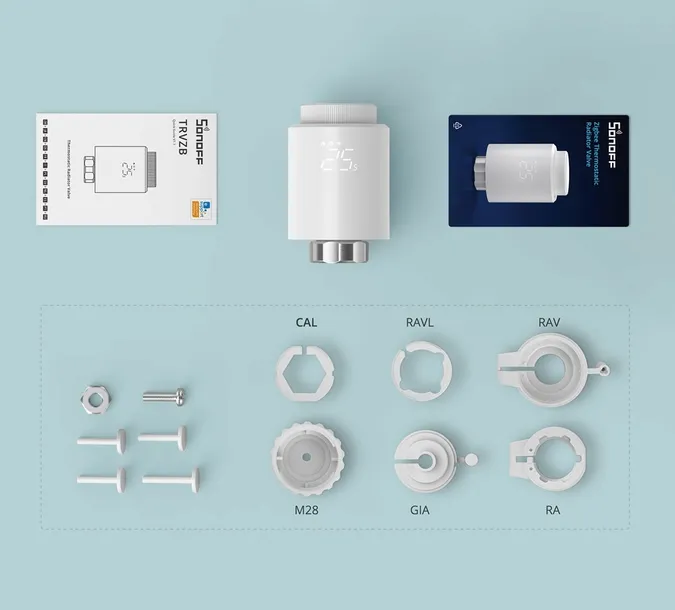 sonoff-trvzb-zigbee-3-0-programowalna-inteligentna-glowica-termostatyczna-waga-z-opakowaniem-0-29-kg-rodzaj-glowica