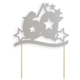 topper-papierowy-urodziny-60-stars-srebrna-17-cm