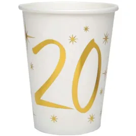 kubeczki-papierowe-20-urodziny-gold-santex-250-ml-10-szt