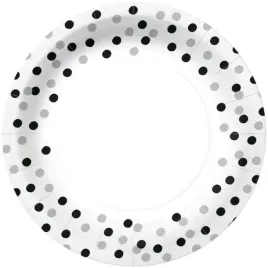 talerzyki-papierowe-czarno-srebrne-konfetti-biale-paw-23-cm-10-szt