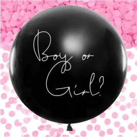 balon-gender-reveal-boy-or-girl-dziewczynka-czarny-partydeco-100-c