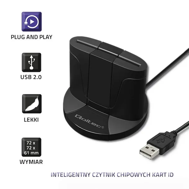 qoltec-inteligentny-czytnik-chipowych-kart-id-usbc-waga-z-opakowaniem-0-107-kg-kod-producenta-50632