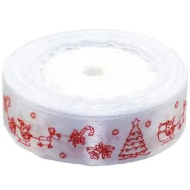 tasiemka-satynowa-swiateczna-sanie-mikolaja-biala-brewis-25-mm