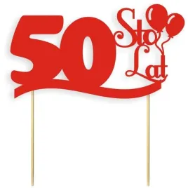 topper-papierowy-urodziny-50-czerwona-17-cm