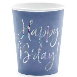 kubeczki-happy-bday-granatowe-partydeco-220ml-6-szt