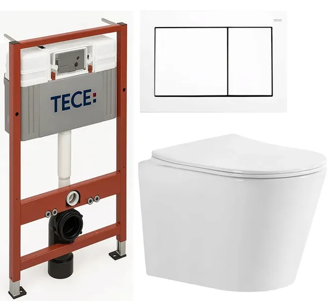 ZESTAW PODTYNKOWY 7W1 STELAŻ TECE +MUSZLA WC NOVA SLIM +PRZYCISK +DESKA WO