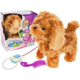 maskotka-interaktywna-piesek-chodzacy-na-smyczy-brazowy