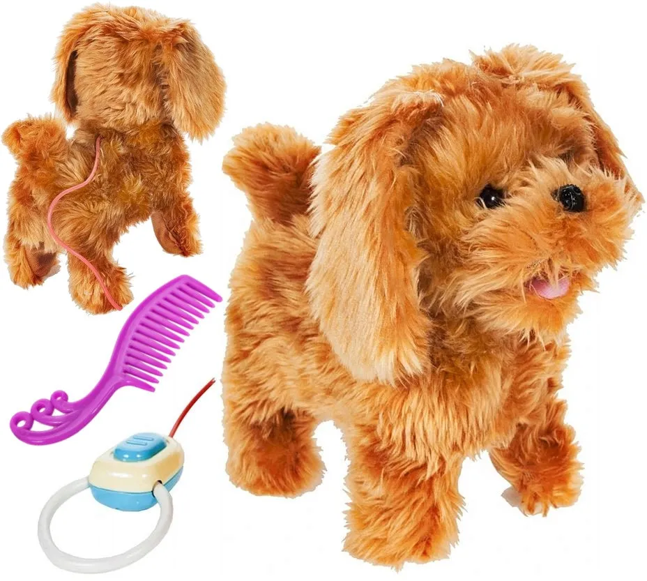 maskotka-interaktywna-piesek-chodzacy-na-smyczy-brazowy-stan-nowy