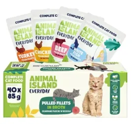 animal-island-karma-mokra-dla-kota-wolowina-kurczak-indyk-biala-ryba-40x85g