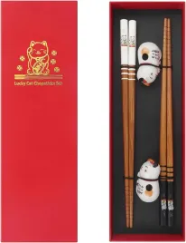 japonskie-paleczki-do-sushi-porcelanowe-podstawki-koty-zestaw-dla-2-osob