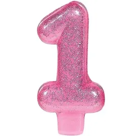 swieczka-na-tort-rozowa-cyfra-1-amscan-brokat-75-cm