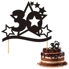 topper-papierowy-urodziny-30-stars-czarny-17-cm