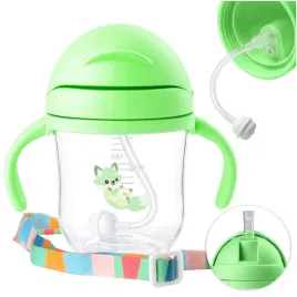 bidon-kubek-dzieciecy-niekapek-nauka-picia-6m-obciazona-slomka-220ml-green