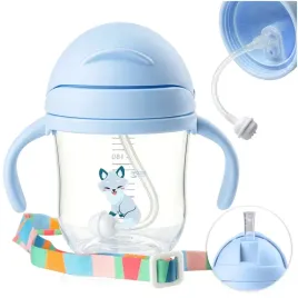 bidon-z-obciazona-slomka-niekapek-220ml-dla-dzieci-ze-smycza-6m-blue