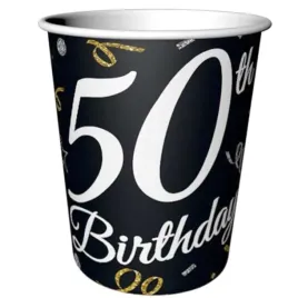 kubeczki-papierowe-happy-birthday-50-urodziny-bandc-czarny-godan-250-m