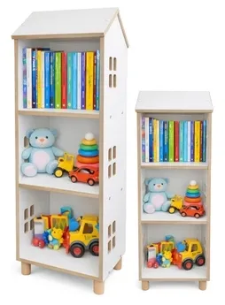 REGAŁ NA KSIĄŻKI PÓŁKA NA ZABAWKI ORGANIZER DOMEK