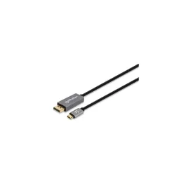 manhattan-354851-adapter-kablowy-3-m-usb-type-c-displayport-czarny-sreb