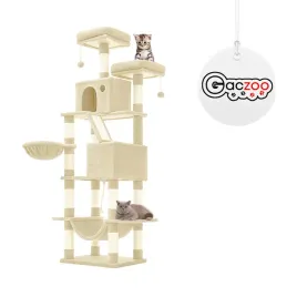 gaczoo-drapak-dla-kota-wysoki-wieza-legowisko-60-x-50-x-206-cm-bezowy