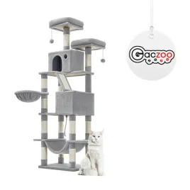 gaczoo-drapak-dla-kota-wysoki-wieza-legowisko-60-x-50-x-206-cm-jasny-szary