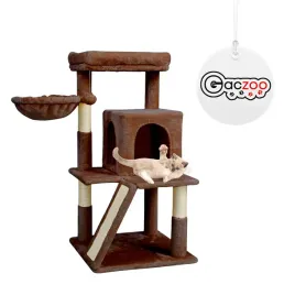 gaczoo-drapak-dla-kota-domek-legowisko-50-x-50-x-96-cm-brazowy