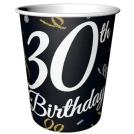 kubeczki-papierowe-happy-birthday-30-urodziny-bandc-czarny-godan-250-m