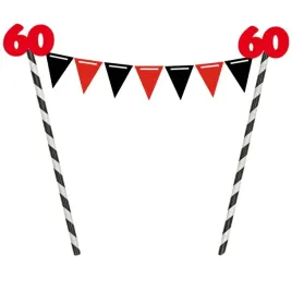 dekoracja-na-tort-slomkowa-urodziny-60-czerwona