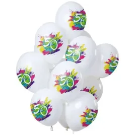balony-50-urodziny-color-splash-bialy-folat-12-12-szt