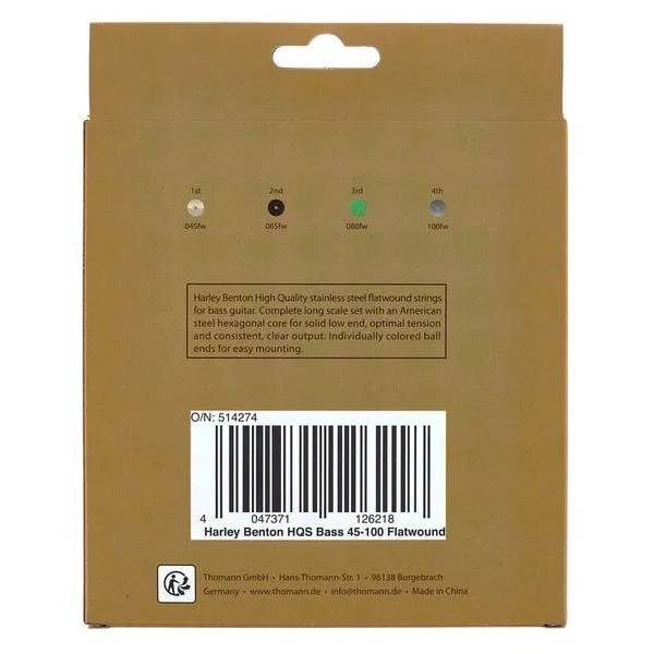 struny-do-basu-harley-benton-hqs-45-100-flatwound