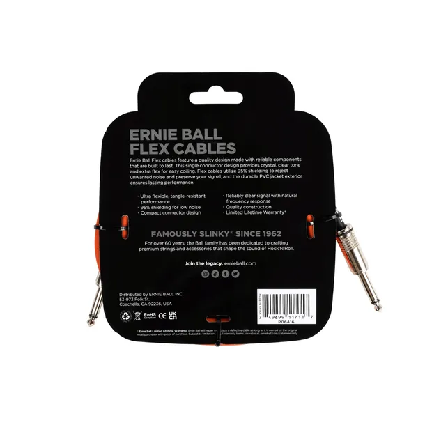 ernie-ball-flex-cable-orange-kabel-gitarowy-3m-kod-producenta-eb6416