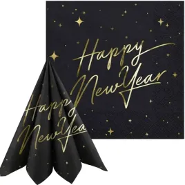 serwetki-happy-new-year-czarne-partydeco-33-cm-20-szt