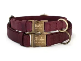 grawerowana-obroza-dla-psa-skorzana-z-metalowa-klamra-bordowy-kolor