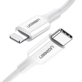 kabel-ugreen-us171-usb-c-lightning-20w-3a-mfi-do-iphone-1m-bialy