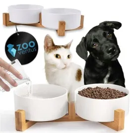 miski-na-stojaku-dla-psa-podwojna-miska-ceramiczna-biala-2x400ml