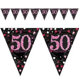 baner-flagi-50-urodziny-sparkling-celebrations-pink-amscan-400-cm