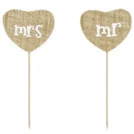 dekoracje-na-tort-mr-mrs-brazowy-partydeco-185-cm-2-szt