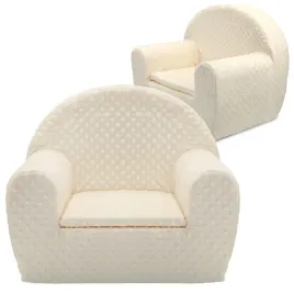 fotel-dla-dziecka-fotelik-pluszowy-pufa-bezowy-w-kropki-tkanina-minky-bobas