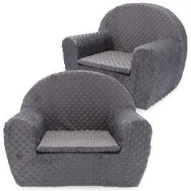 fotel-dla-dziecka-fotelik-pluszowy-pufa-szary-w-kropki-tkanina-minky-bobas