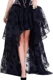 vintage-steampunk-rockowa-suknia-z-halka-czarna-szyfon-tiul-rozmiar-l
