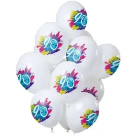balony-90-urodziny-color-splash-bialy-folat-12-12-szt