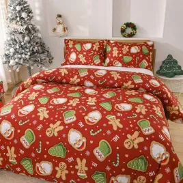 posciel-swiateczna-135x20cm-poszewka-na-poduszke-80x80cm-wzor-pierniczkow