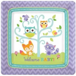 talerzyki-papierowe-woodland-welcome-amscan-18-cm-8-szt