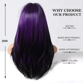 peruka-syntetyczna-z-przedzialkiem-i-grzywka-fioletowa-ombre-50cm