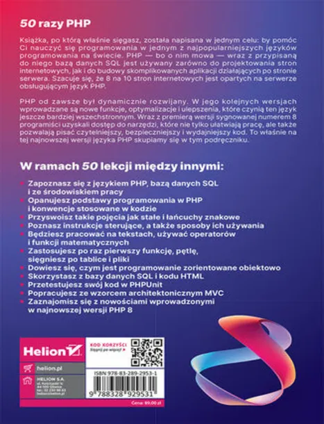 php-8-i-sql-wydanie-2-programowanie-dla-poczatkujacych-w-50-lekcjach-wydawnictwo-helion