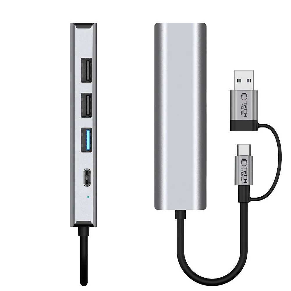 adapter-tech-protect-hb03-5in1-dla-komputerow-usb-c-i-usb-a-aluminium-stan-nowy