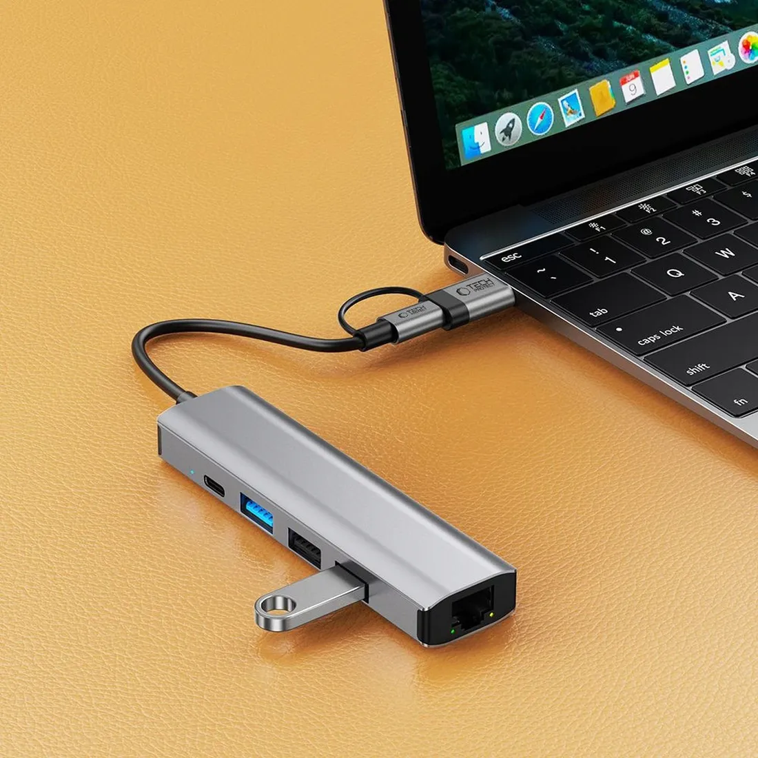 adapter-tech-protect-hb03-5in1-dla-komputerow-usb-c-i-usb-a-aluminium