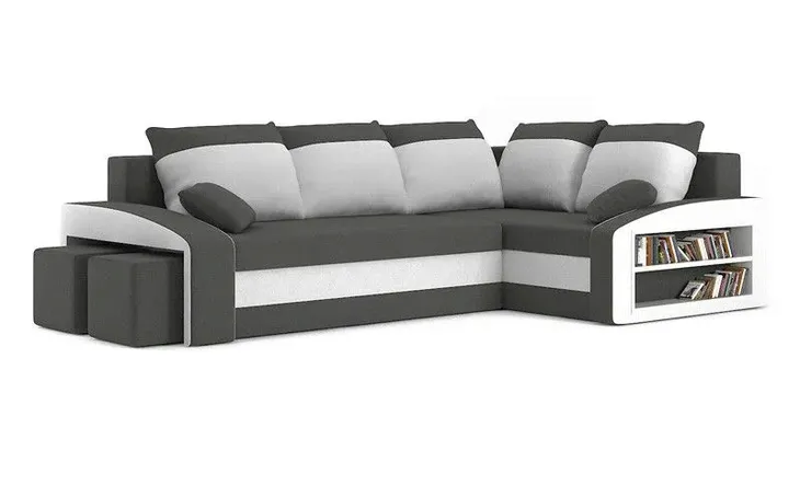 Narożnik GRANDE półka pufy Funkcja Spania Sofa Rogówka Kanapa