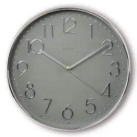 zegar-scienny-hama-corsica-srebrno-szary30cm-cichy-sekundnik-zegar-kwarcowy