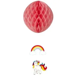 dekoracja-honeycomb-kula-jednorozec-czerwona-guirca-30cm