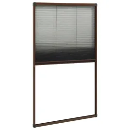 plisowana-moskitiera-okienna-aluminium-brazowa-80x160-cm