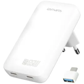ladowarka-sieciowa-4smarts-flatplug-slim-dual-65w-gan-2xusb-c-bialy